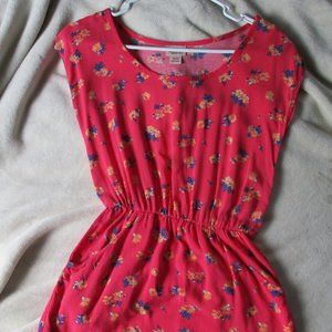 Mossimo Coral Floral Dress XS With Pockets